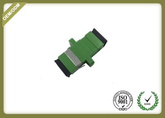 China Green Color SC APC Plastic Fiber Optic Adapter Coupler With Ceramic Sleeve supplier