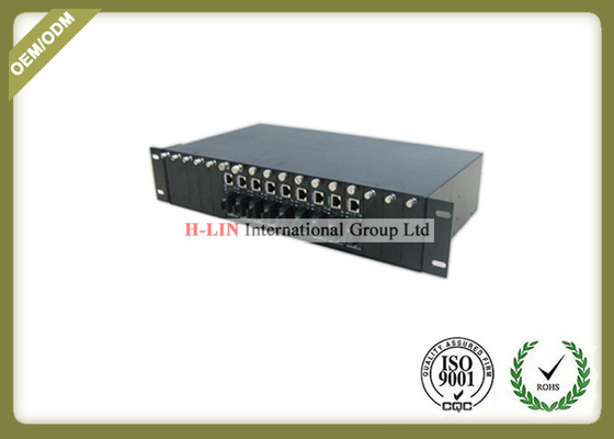 China 2U 16 Slots Media Converter Rack Mount Chassis With Dual Power For Card Type supplier