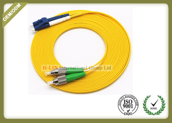 China Singlemode Duplex Fiber Optic Patch Cord PVC/LSZH Jacket Yellow Colour supplier