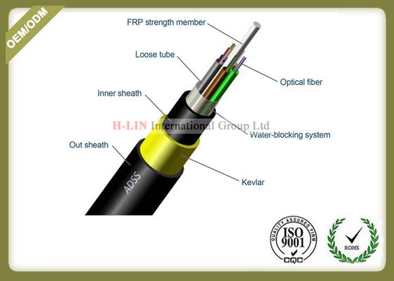 China 12 Core Outdoor Fiber Optic Cable All - Dielectric Self - Supporting With Non - Metallic FPR supplier