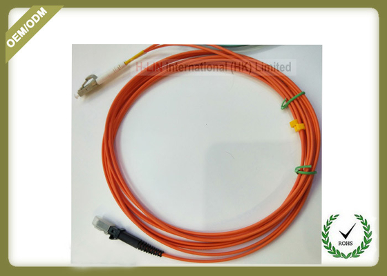 China 2M Multimode Fiber Optic Patch Cord Dual Core 50 / 125 With Orange Color supplier