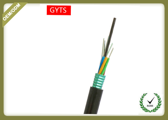 China 11.2mm Diameter Outdoor Fiber Optic Cable , Light Armored Fiber Cable With PE Jacket supplier