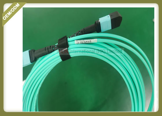 China USCONNEC MTP Female TO MTP female OM4 12 Core Fiber cable with Polority method A or B supplier