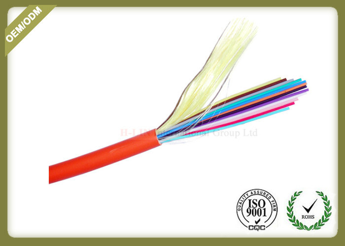 12 Core Multimode Indoor Fiber Optic Cable PVC Jacket Orange Color