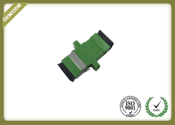 China Green Color SC APC Plastic Fiber Optic Adapter Coupler With Ceramic Sleeve supplier