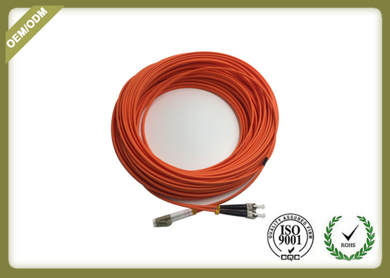China Long Meter Fiber Optic Patch Cord LC - ST Duplex Multimode With LSZH Orange Jacket supplier