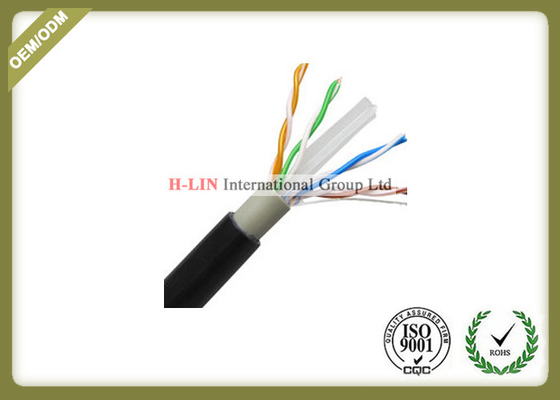 China Outdoor Cat6 UTP Network Fiber Cable 0.56mm Copper Double Jacket 1000ft 23AWG supplier