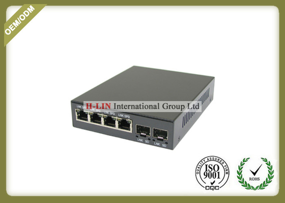 China 10/100/1000M Fiber Optic Media Converter With 2 SFP Fiber Port And 4 RJ-45 Ports supplier