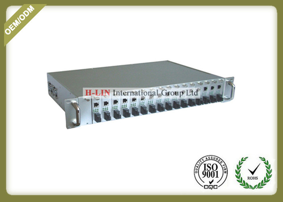 China 19 Inch 2U Rackmount Managed Media Converter Chassis Support SNMP TELNET 5 supplier