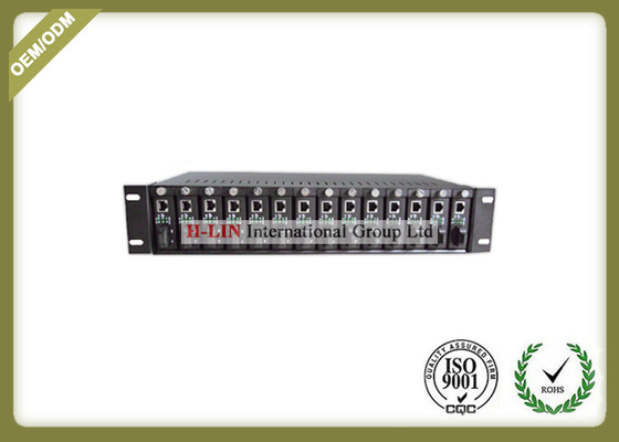 China 2U Rack Mount Fiber Optic Media Converter With 14 Slots For Standalone Type 10/100/1000M supplier