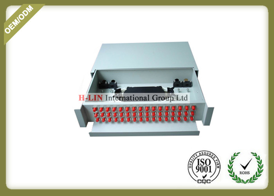 China 2U 48 Ports Slidable Fiber Optic Distribution Box / Distribution Cabinet Rack Mounted supplier