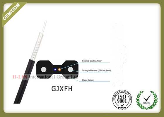 China GJXFH FTTH 2 Core Indoor Fiber Optic Drop Cable for home cabling system supplier