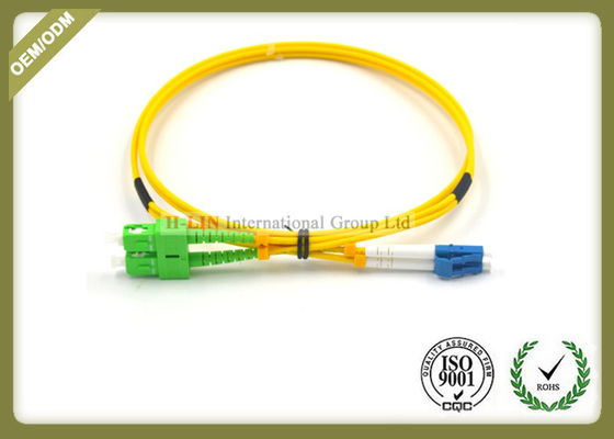 China LC UPC To SC APC Single Mode Fiber Cable Duplex 9/125 Wavelength With OFNR Jacket supplier