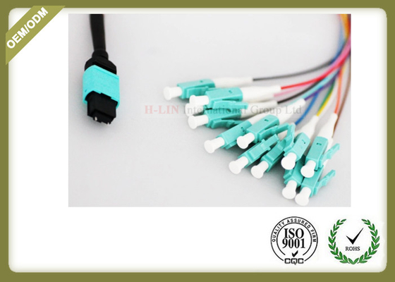China 8 / 12 Core Om3 Fiber Optic Cable To LC Termination PVC LSZH Jacket supplier