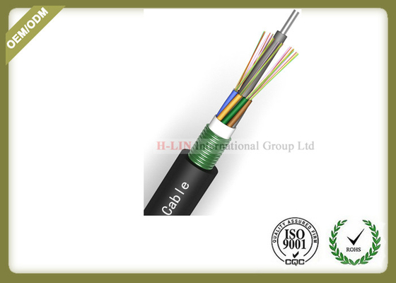 China 24~144 Core Fiber Optic Outdoor Cable With Armoured Metallic Strength Member supplier