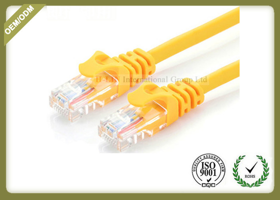 China 24AWG Cat6e Fiber Patch Cord , Internet Patch Cable Pure Copper Multi Stranding Wire supplier