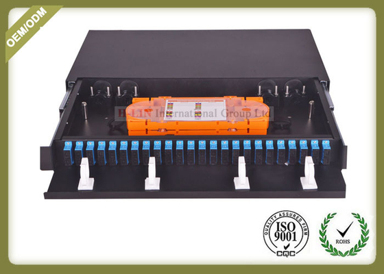 China 48 Core 1U Type Fiber Optic Patch Panel Slidable ODF For SC Adapter Port supplier