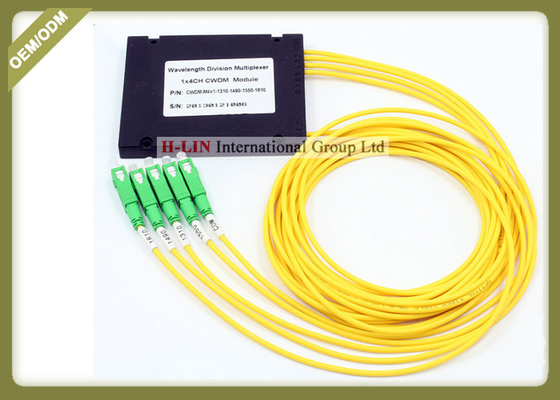 China 1610nm Wavelength Division Multiplexer 4 Channel Fiber Optic CWDM With SC APC Connector supplier