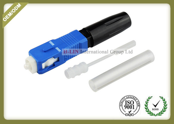 China SC /UPC Fiber Fast Connector Hot Melt Type For 0.9mm And 0.25mm Fiber Blue color supplier