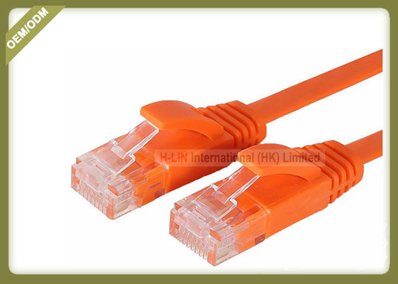China Cat5e Copper Network Patch Cable Multi Wire With Orange Color PVC Jacket supplier