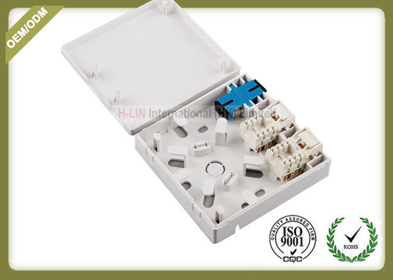 China Multi Functional Fiber Optic Faceplate 2 RJ45 Port ABS Material With Wire Winder supplier