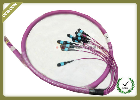 China MPO Optical Patch Cord 144core Violet Color For Industrial Robots Intelligent System supplier