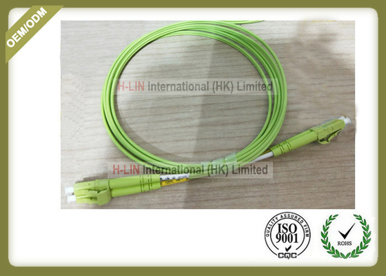 China OM5 Duplex Fiber Optic Cable LSZH Jacket LC Connector With Light Green Color supplier