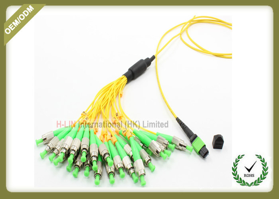 China Single Mode Fiber Optic Patch Cord , Optical Fiber Jumper With Yellow Color supplier