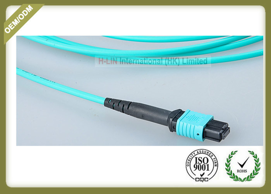 China OM3 12 Core Optical Fiber Jumper For Industrial Automation / Control Bus System supplier