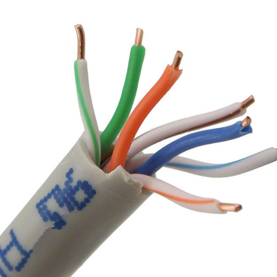China Bare Copper Network Fiber Cable , Solid 4 Pair Cat5e UTP Cable With Orange Color supplier