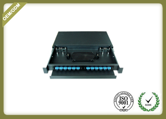 1U 19' Sliding 24 Port Fiber Optic Patch Panel Rack Mount , Optical Distribution Frame supplier