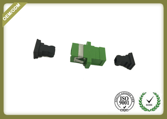 Green Color SC APC Plastic Fiber Optic Adapter Coupler With Ceramic Sleeve supplier