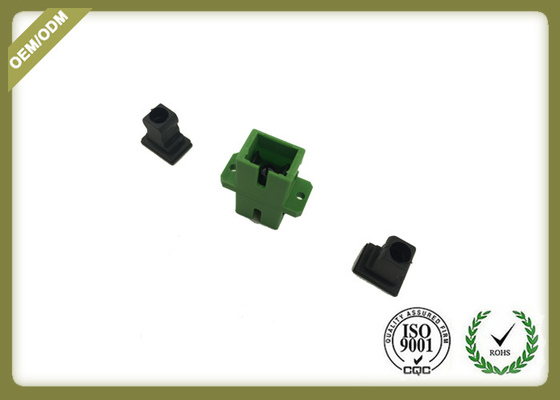 Green Color SC APC Plastic Fiber Optic Adapter Coupler With Ceramic Sleeve supplier