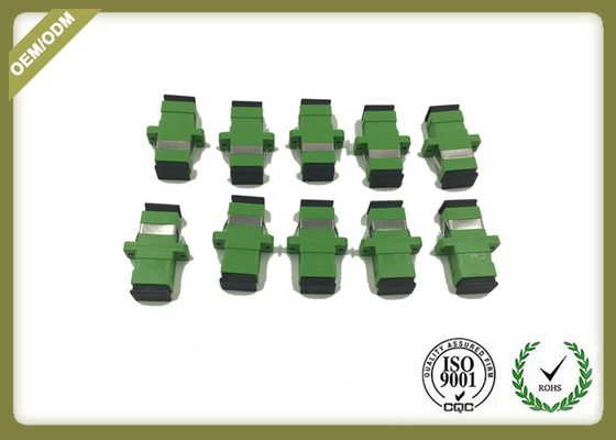 Green Color SC APC Plastic Fiber Optic Adapter Coupler With Ceramic Sleeve supplier