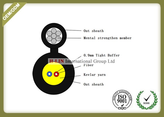 2 Core FTTH Fiber Optic Cable Aerial Drop Cable With FRP Strength Member For Outdoor supplier