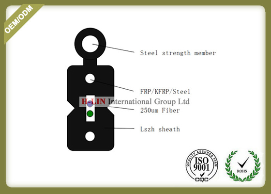 Outdoor FTTH Fiber Optic Drop Cable Single Mode With PVC Or LSZH Jacket supplier