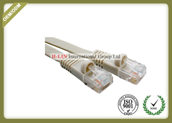 Cat5e Flat Network Patch Cord With RG45 Connector With White PVC / LSZH Jacket supplier