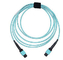 Multi Colored Multimode MPO Fiber Optic Patch Cord Jumper With LSZH Jacket supplier