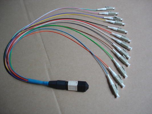 Multi Colored Multimode MPO Fiber Optic Patch Cord Jumper With LSZH Jacket supplier