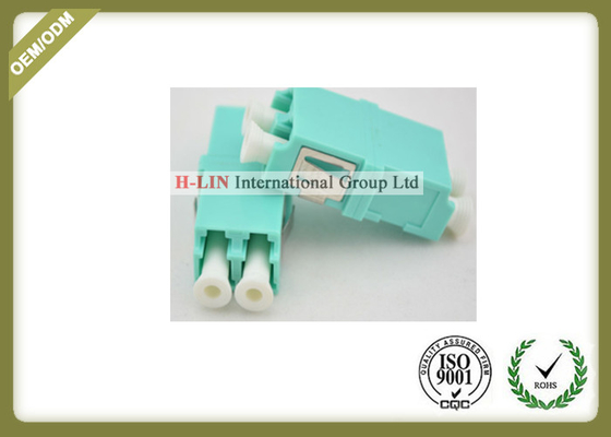 LC OM3 Duplex SC Type Plastic Fiber Optic Adapter With Ceramic Sleeve Aqua Color supplier