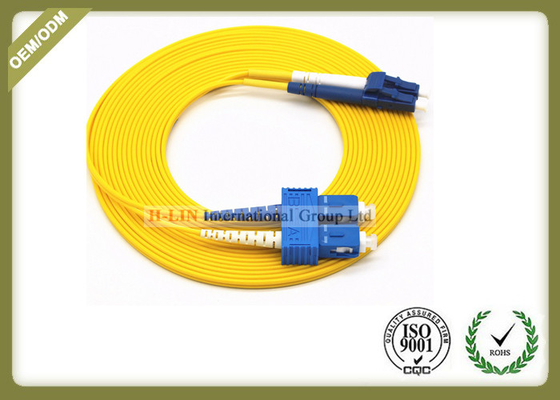 Singlemode Duplex Fiber Optic Patch Cord PVC/LSZH Jacket Yellow Colour supplier