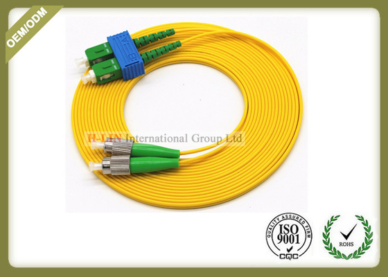 Singlemode Duplex Fiber Optic Patch Cord PVC/LSZH Jacket Yellow Colour supplier