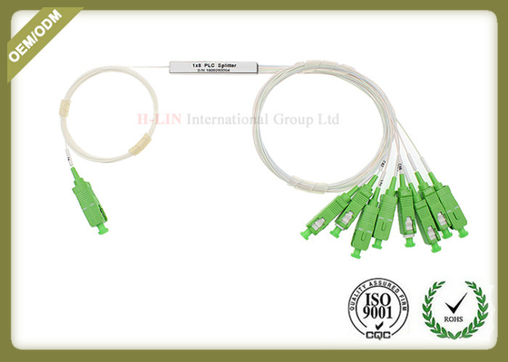 Mini Steel Tube Plc Fiber Optic Splitter 1x8 1260-1650nm Wavelength supplier