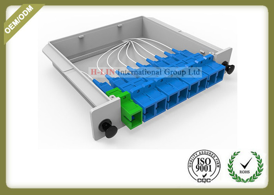 Rack Wall Mount Fiber Optic Splitter Cassette / Card Type SC UPC Connector supplier