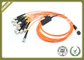 Orange Color Optical Fiber Jumper 12 Core 0.10dB Reability For Medical Sensing System supplier
