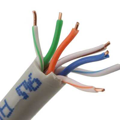 Bare Copper Network Fiber Cable , Solid 4 Pair Cat5e UTP Cable With Orange Color supplier