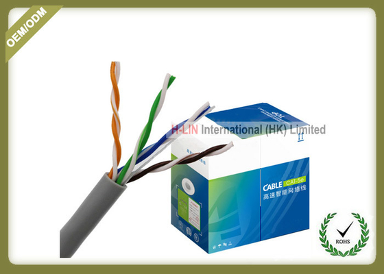 LSZH Jacket Fiber Network Cable Cat5e U/UTP 4x2x0.48 Cuprum Solid Inside Installation supplier