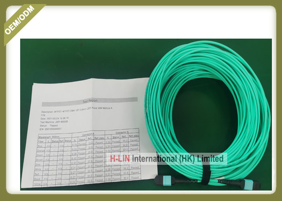 USCONNEC MTP Female TO MTP female OM4 12 Core Fiber cable with Polority method A or B supplier