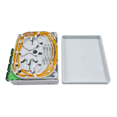 4 Cores Indoor ABS+PC FTTH  white color Optical Terminal Box With SC LC Adaptor For 3.0*2.0mm Drop Cable supplier